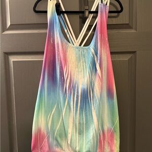 Maurices Pastel Rainbow Tie-Dye Strappy Tank Top